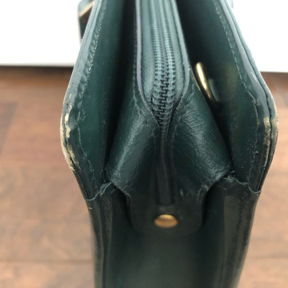 Vintage Green Leather Mark Cross Briefcase with Gold Hardware - Picture 9 of 11